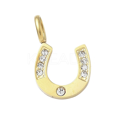 304 Stainless Steel Micro Pave Cubic Zirconia Pendants STAS-D364-04G-1