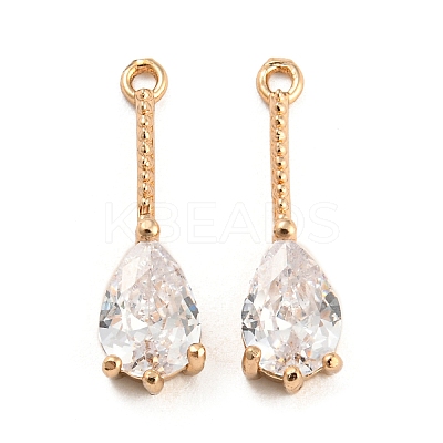 Brass with Cubic Zirconia Pendants KK-Z035-01B-1