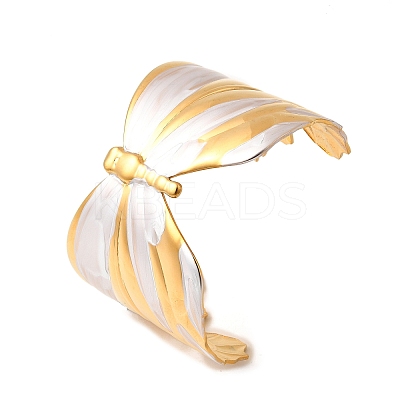304 Stainless Steel Cuff Bangles for Women BJEW-F509-02B-G-1