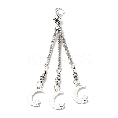 Tibetan Style Alloy Curb Chain Tassel Big Pendants FIND-I025-01C-1