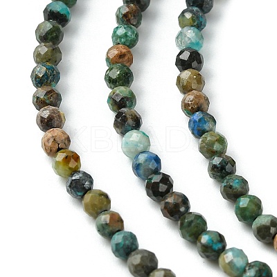 Natural Chrysocolla Beads Strands G-Z034-A03-02-1
