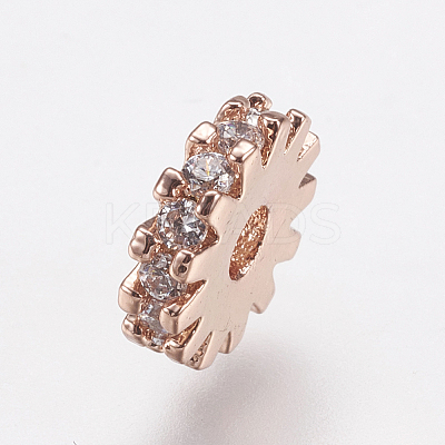 Brass Micro Pave Cubic Zirconia Bead Spacers LS-ZIRC-E143-21RG-1