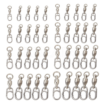 40Pcs 8 Styles Brass & 304 Stainless Steel Fishing Fast Snap Clips FIND-GO0001-20-1