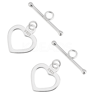 2Pcs 925 Sterling Silver Toggle Clasps FIND-PH0022-60-1