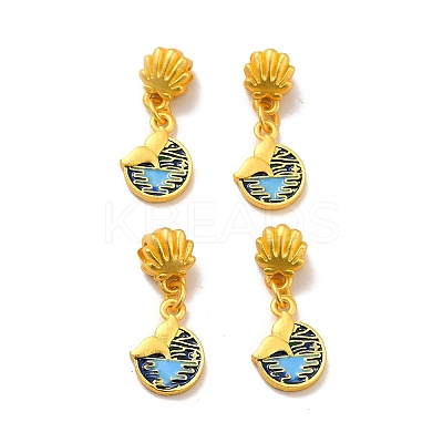 Rack Plating Alloy Enamel European Dangle Charm PALLOY-E006-02MG-02-1