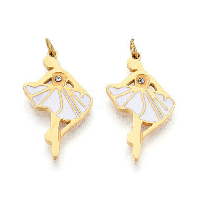 304 Stainless Steel Enamel Pendants STAS-N115-01A-G-1