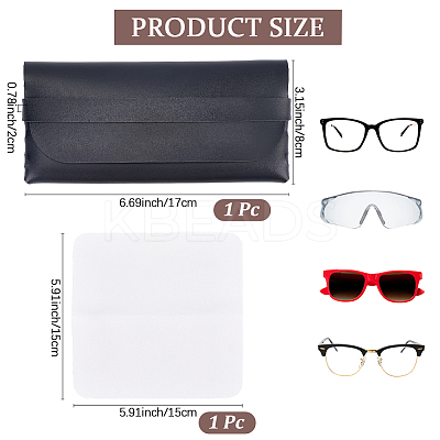 1Pc Portable PU Leather Eyeglass Cases AJEW-CN0005-21B-1