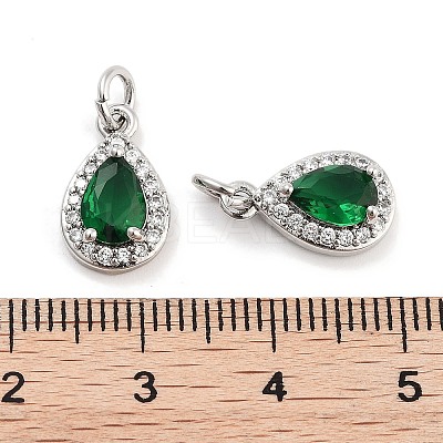 Brass with Cubic Zirconia Pendants KK-P271-32P-1
