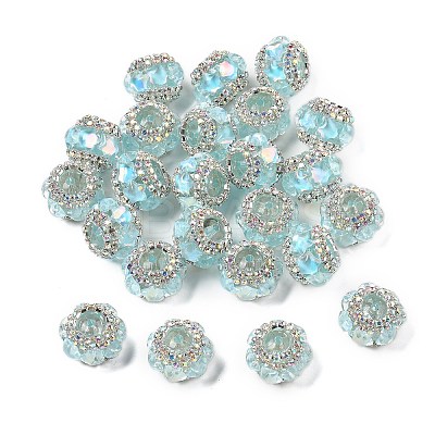 Acrylic Rhinestone Rondelle Beads OACR-S048-02B-1