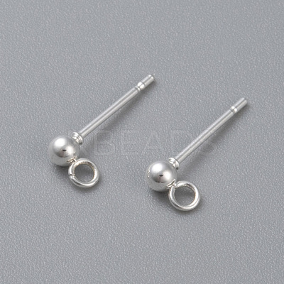 304 Stainless Steel Ball Stud Earring Post STAS-H410-10S-1