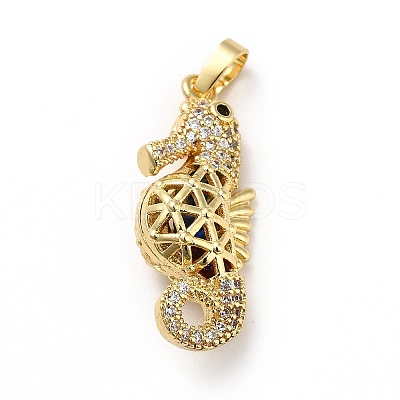 Brass Micro Pave Cubic Zirconia Pendants KK-H433-29G-1