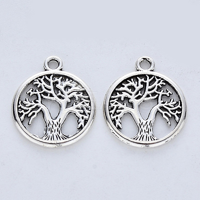 Tibetan Style Alloy Pendants X-TIBE-R316-111AS-RS-1