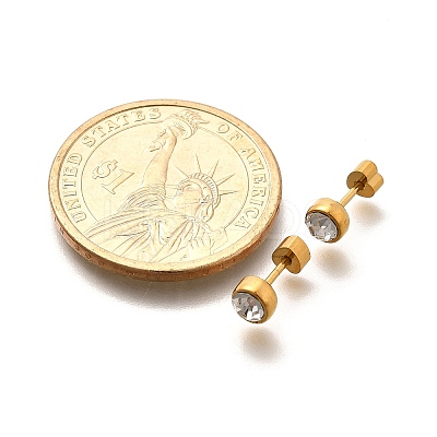 Ion Plating(IP) 304 Stainless Steel Stud Earrings EJEW-A118-14G-02-1