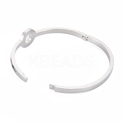 Rhinestone Donut Bangle BJEW-N017-018P-1