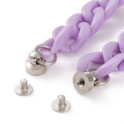 Opaque Acrylic Curb Chain for DIY Keychains HJEW-JM00404-1