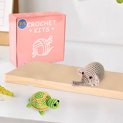 DIY Elephant and Sea Turtle Doll Crochet Kit DIY-TAC0001-84-1