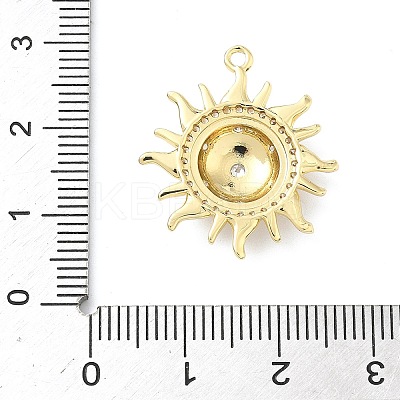 Brass Micro Pave Clear Cubic Zirconia Pendants KK-G548-01A-G-1