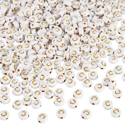 500Pcs Plating Acrylic Beads PACR-TADJ0001-01C-1