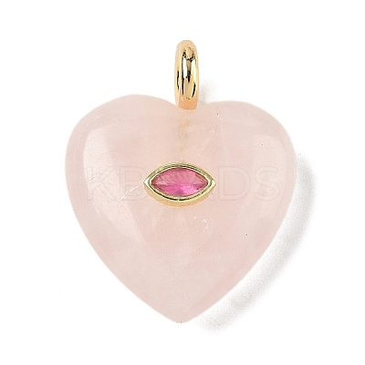 Natural Rose Quartz Pendants G-P585-03G-09-1