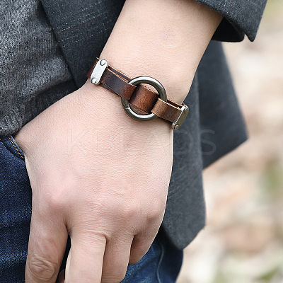 Punk Cowhide Cord Bracelets for Men FS-WGC8E28-01-1