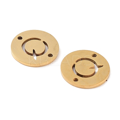 PVD Vacuum Plating 201 Stainless Steel Hollow Flat Round Links FIND-R149-03Q-G-1