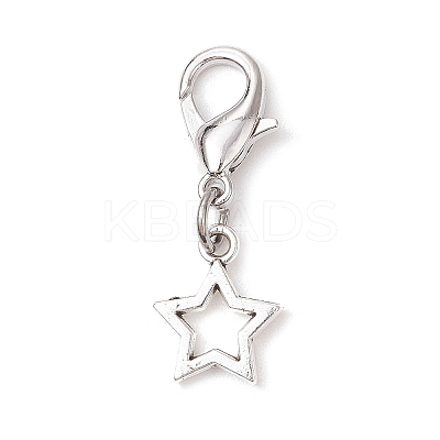 10Pcs Alloy Star Shoe Charms HJEW-JM02876-1