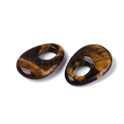 Natural Tiger Eye Pendants G-N361-06E-1