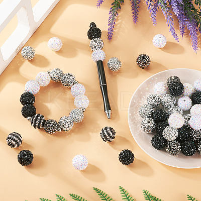 40Pcs 8 Styles Resin Rhinestone Beads RESI-CW0001-23-1