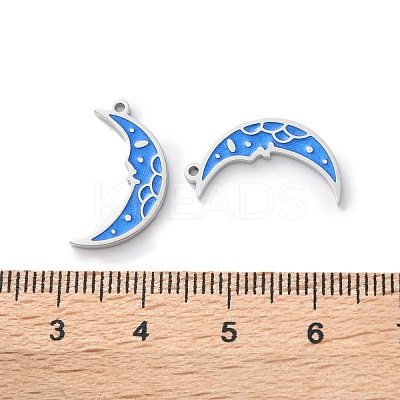 304 Stainless Steel Enamel Pendants STAS-M102-21P-05-1