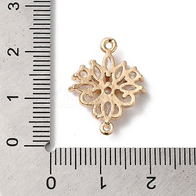 Brass Pave Clear Glass Connector Charms X-KK-C062-069G-1