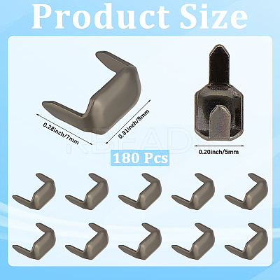 180Pcs Rectangle Brass Belt Loop Fastener KK-CY0001-12B-1
