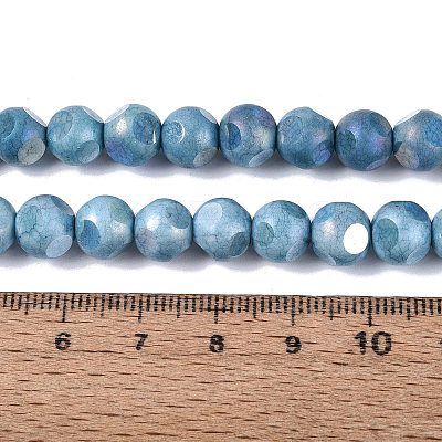 Ombre Effect Dyed Electroplate Opaque Glass Beads Strands EGLA-Q130-01A-07-1