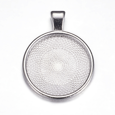 Metal Alloy Pendant Cabochon Settings X-PALLOY-A15654-N-1