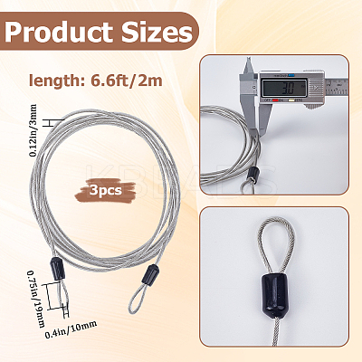 304 Stainless Steel Cable with TPU Sheathed AJEW-WH20006-36A-P-1
