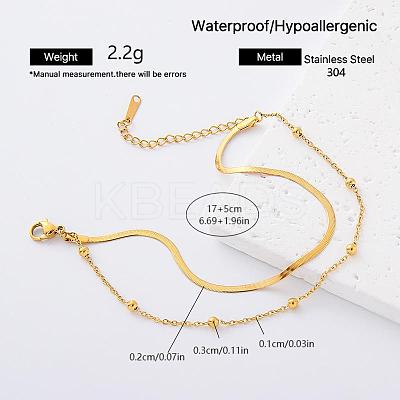 European 304 Staniless Steel 2-Strand Bracelets for Women DH6908-5-1