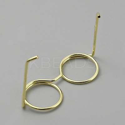 Brass Eyeglasses Frames AJEW-WH0419-90G-1