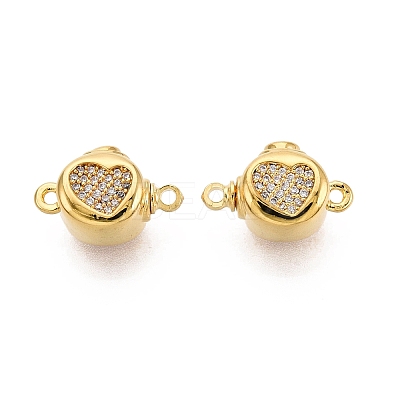 Brass Micro Pave Clear Cubic Zirconia Box Clasps KK-Q074-08G-1
