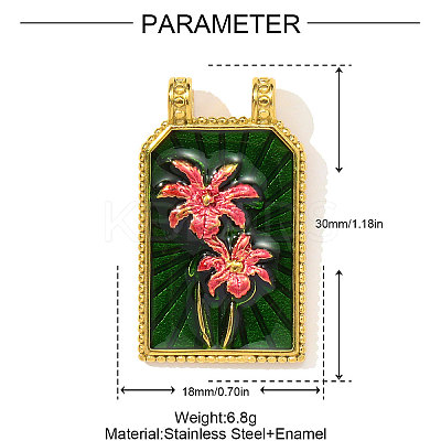 304 Stainless Steel Enamel Pendants STAS-OY003-83G-1