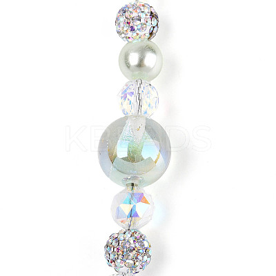 Glass and Acrylic and Imitation Pearl and Rhinestone Beads Strands MAK-T011-06F-1
