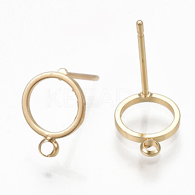 Brass Stud Earring Findings KK-S348-358-1