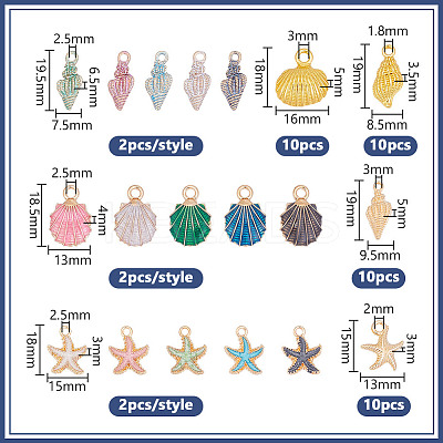 38Pcs 19 Styles  Alloy Pendants Charms FIND-HY0004-58-1