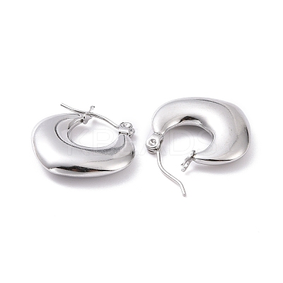 Non-Tarnish 304 Stainless Steel Chunky Rhombus Hoop Earrings for Women EJEW-G293-22P-1