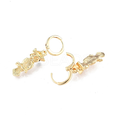 Brass Owl Dangle Leverback Earrings Findings KK-N216-551-1