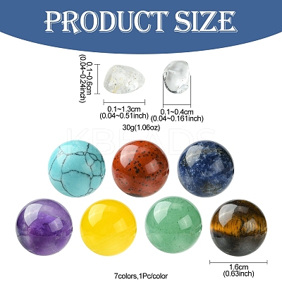 Natural & Synthetic Gemstone Healing Round Ornaments AJEW-FS0001-13B-1