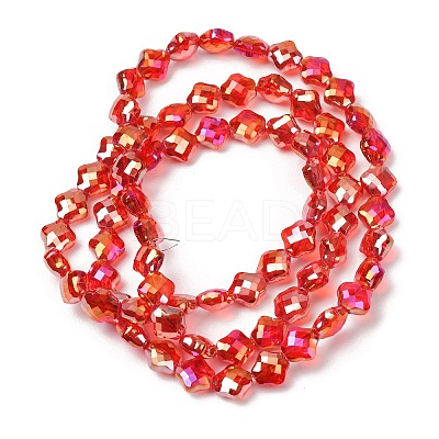 Electroplate Transparent Glass Beads Strands GL-CBA7A17-02A-01-1