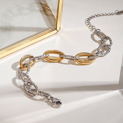 304 Stainless Steel Cable Chain Bracelets for Women BJEW-K279-02GP-1