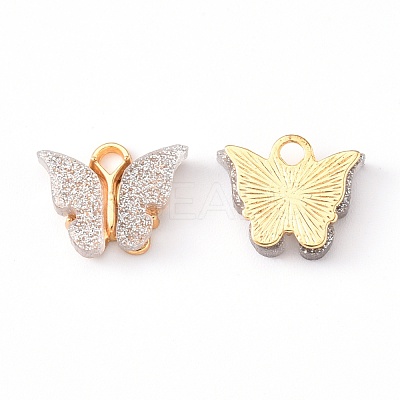 Alloy Enamel Pendants with Glitter Powder and Zinc Alloy Hanging Plating ENAM-R056-01-1