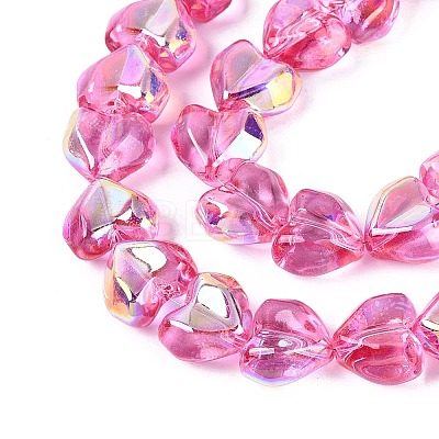 Electroplate Transparent Glass Beads Strands EGLA-N056-01A-07-1