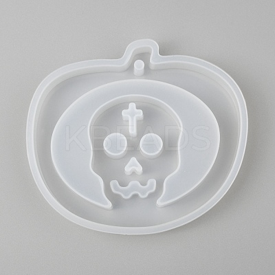 Halloween DIY Pumpkin Lampt with Skull Pendant Silicone Statue Molds DIY-P006-39-1