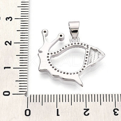 Brass Micro Pave Clear Cubic Zirconia Pendants KK-N268-56P-1